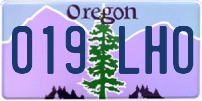 OR license plate 019LHO