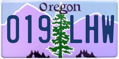 OR license plate 019LHW