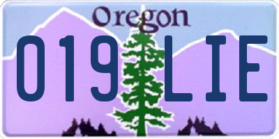OR license plate 019LIE