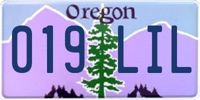 OR license plate 019LIL