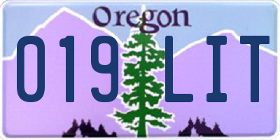 OR license plate 019LIT
