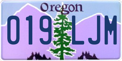 OR license plate 019LJM