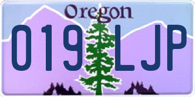 OR license plate 019LJP
