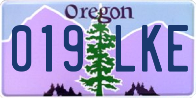 OR license plate 019LKE