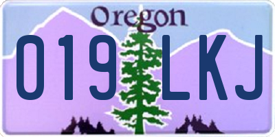 OR license plate 019LKJ