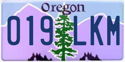 OR license plate 019LKM