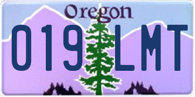 OR license plate 019LMT