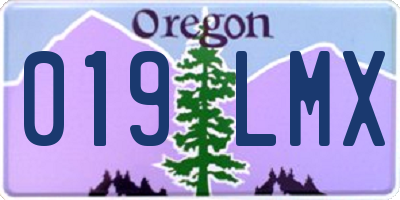 OR license plate 019LMX
