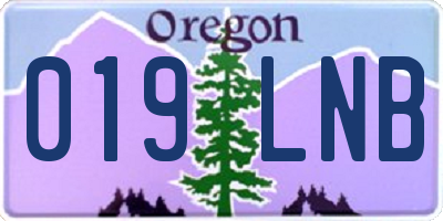 OR license plate 019LNB