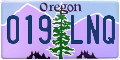 OR license plate 019LNQ