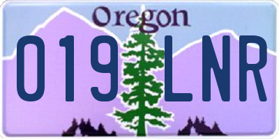OR license plate 019LNR
