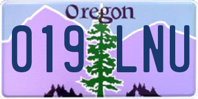 OR license plate 019LNU
