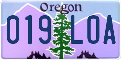 OR license plate 019LOA
