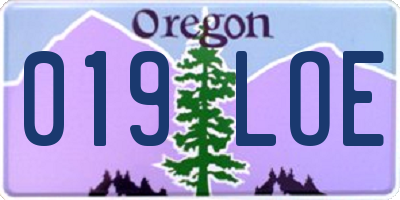 OR license plate 019LOE