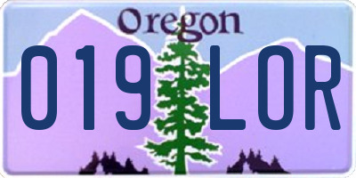 OR license plate 019LOR