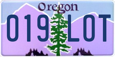 OR license plate 019LOT
