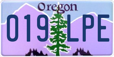 OR license plate 019LPE