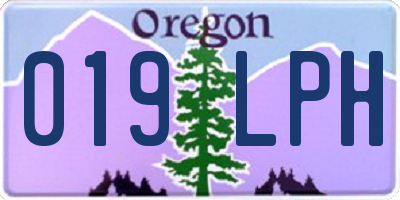 OR license plate 019LPH