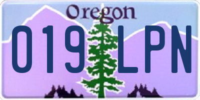 OR license plate 019LPN