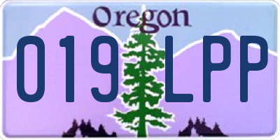 OR license plate 019LPP