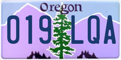 OR license plate 019LQA