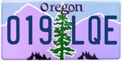 OR license plate 019LQE