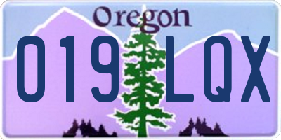 OR license plate 019LQX