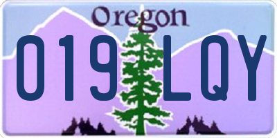OR license plate 019LQY