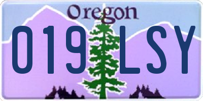 OR license plate 019LSY