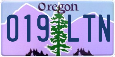 OR license plate 019LTN
