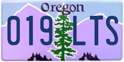 OR license plate 019LTS