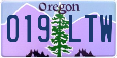 OR license plate 019LTW
