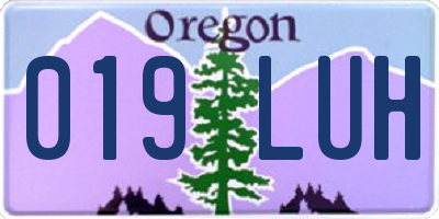 OR license plate 019LUH