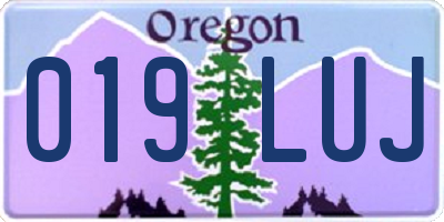 OR license plate 019LUJ