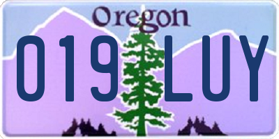 OR license plate 019LUY