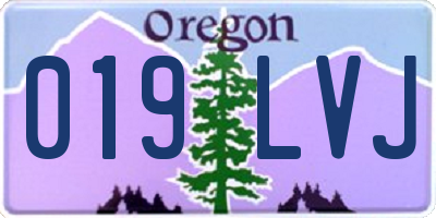 OR license plate 019LVJ