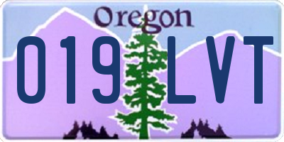 OR license plate 019LVT