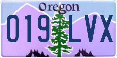 OR license plate 019LVX