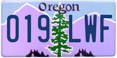 OR license plate 019LWF