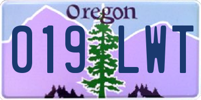 OR license plate 019LWT
