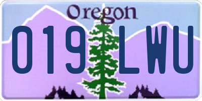 OR license plate 019LWU
