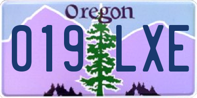 OR license plate 019LXE