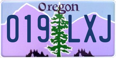 OR license plate 019LXJ