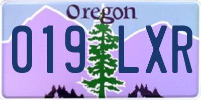 OR license plate 019LXR