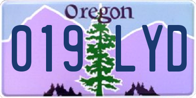 OR license plate 019LYD