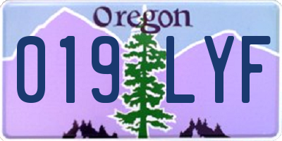 OR license plate 019LYF