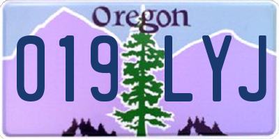 OR license plate 019LYJ