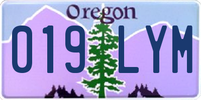 OR license plate 019LYM