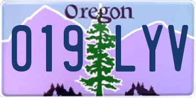 OR license plate 019LYV
