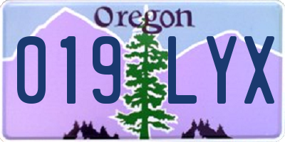 OR license plate 019LYX